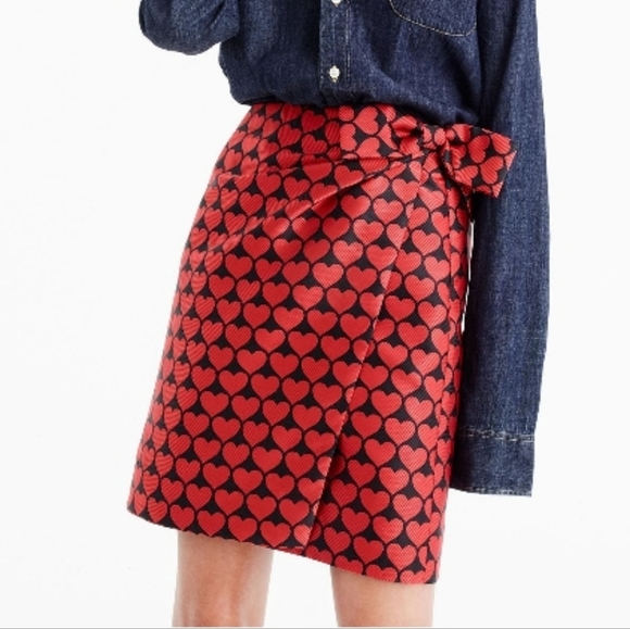 J. Crew Dresses & Skirts - J crew wrap Skirt In Jacquard Hearts